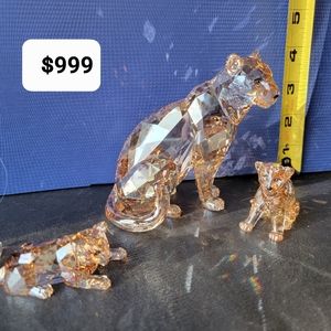 Swarovski Figurines SCS Leopard Family NEW IN BOX